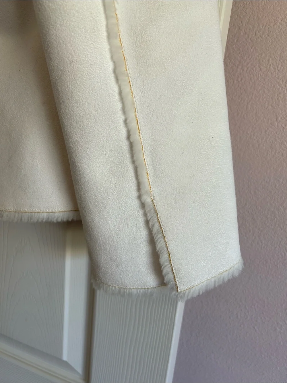 White House Black Market Plush Cream Teddy Shawl Jacket